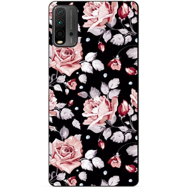 

Силиконовый бампер чехол Candy для Xiaomi Redmi 9T с рисунком Розы на черном фоне