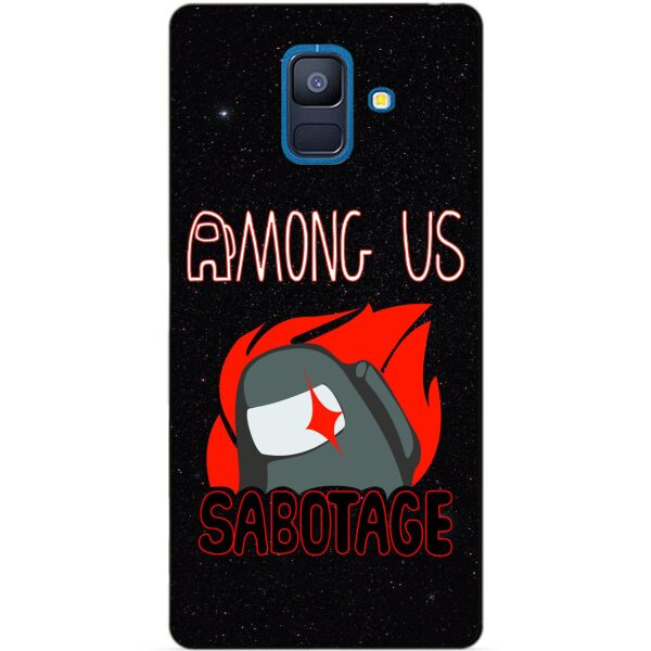 

Силиконовый бампер чехол Candy для Samsung A8 Plus с рисунком Саботаж Among Us