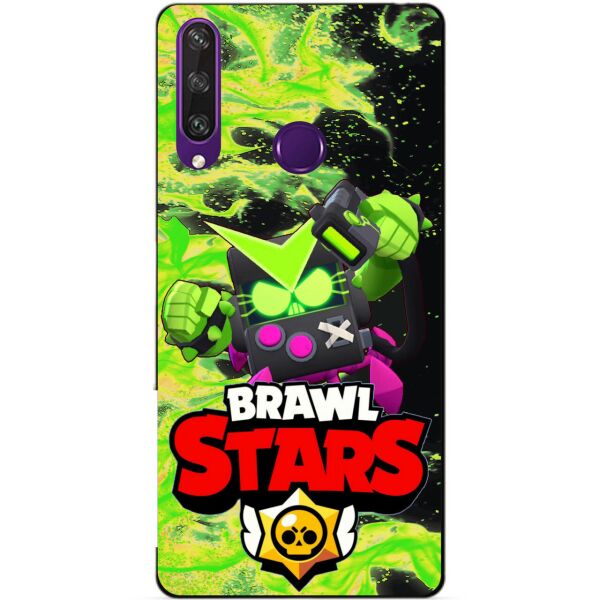 

Силиконовый чехол бампер Candy для Huawei Y6p с Героем Brawl Stars Вирус Бит