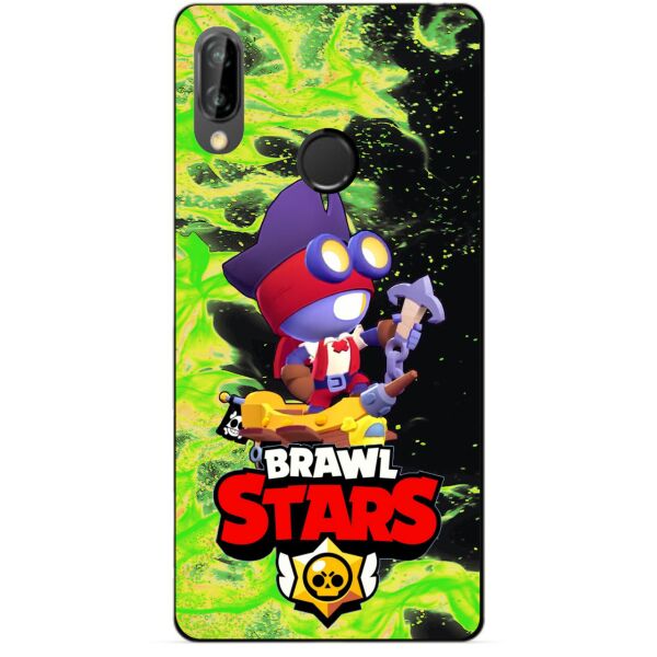 

Силиконовый бампер чехол Candy для Huawei P20 Lite с героем Brawl Stars Карл пират