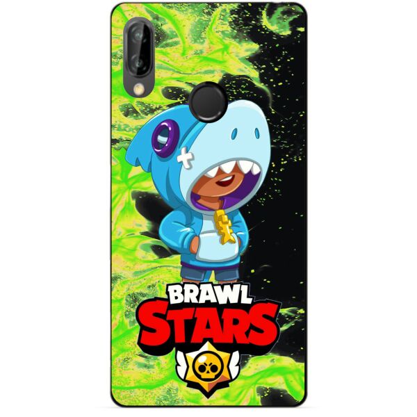 

Силиконовый бампер чехол Candy для Huawei P20 Lite с героем Brawl Stars Леон акула