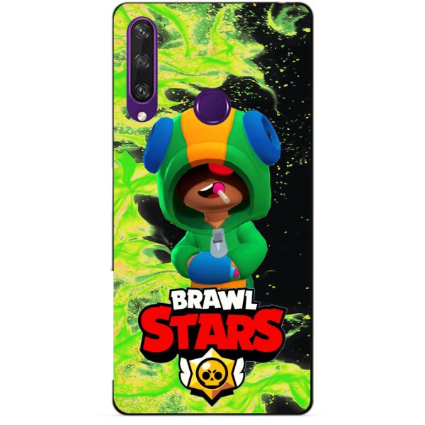 

Силиконовый чехол бампер Candy для Huawei Y6p с Героем Brawl Stars Леон