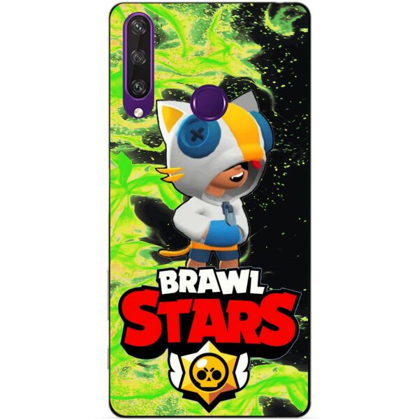 

Силиконовый чехол бампер Candy для Huawei Y6p с Героем Brawl Stars Леон Кот