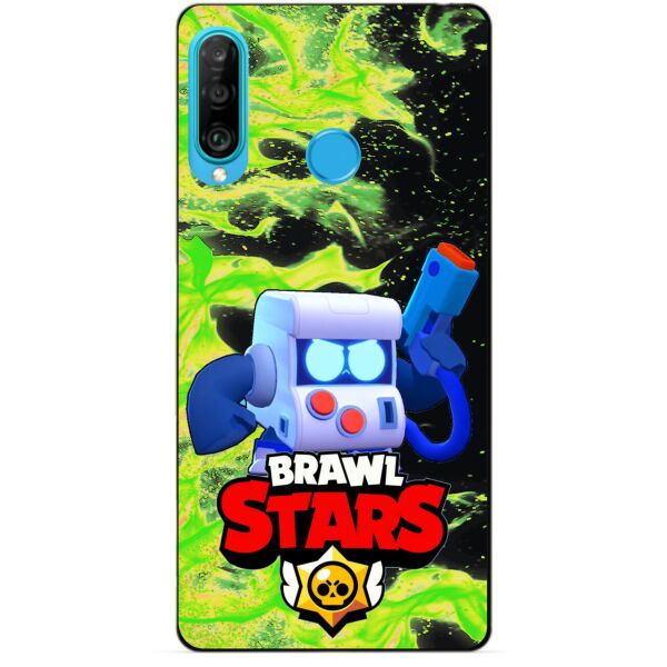 

Силиконовый бампер чехол Candy для Huawei P30 Lite с героем Brawl Stars 8-Бит