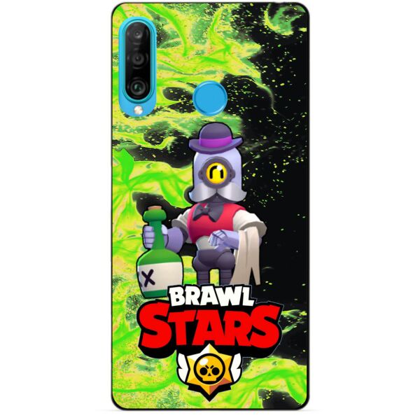 

Силиконовый бампер чехол Candy для Huawei P30 Lite с героем Brawl Stars Барли