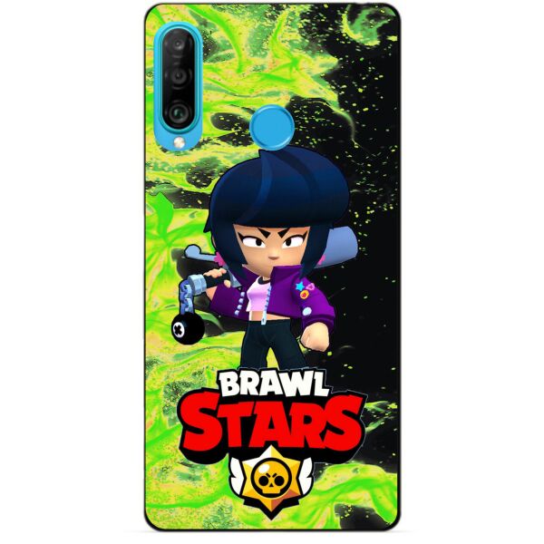 

Силиконовый бампер чехол Candy для Huawei P30 Lite с героем Brawl Stars Биби