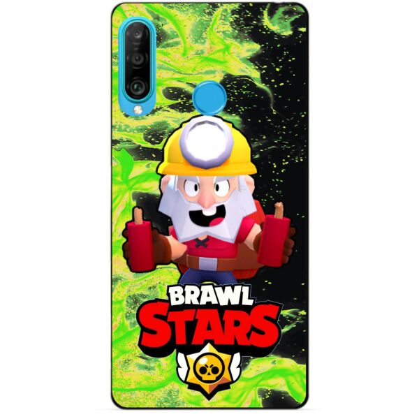 

Силиконовый бампер чехол Candy для Huawei P30 Lite с героем Brawl Stars Динамайк