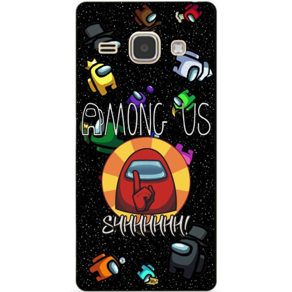 

Силиконовый бампер чехол Candy для Samsung J1 2016 Galaxy J120 с рисунком Among Us