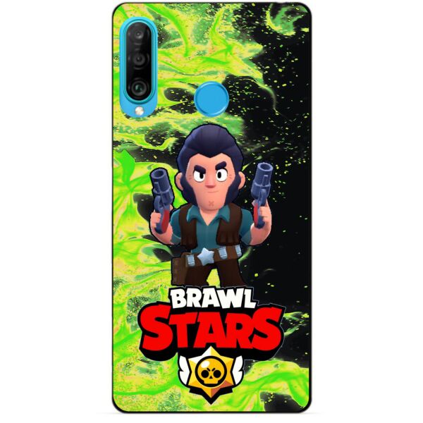 

Силиконовый бампер чехол Candy для Huawei P30 Lite с героем Brawl Stars Кольт