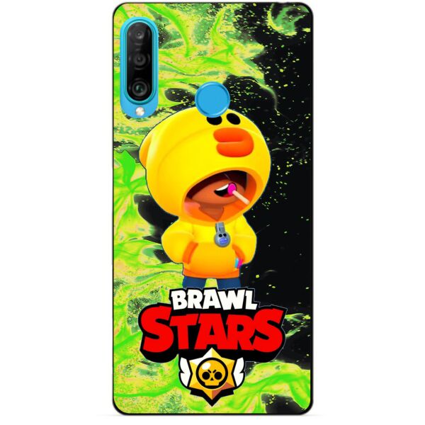 

Силиконовый бампер чехол Candy для Huawei P30 Lite с героем Brawl Stars Леон утка