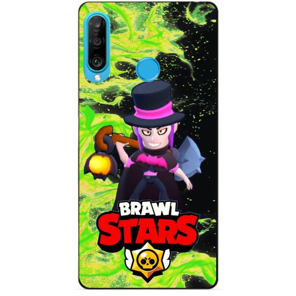 

Силиконовый бампер чехол Candy для Huawei P30 Lite с героем Brawl Stars Мортис