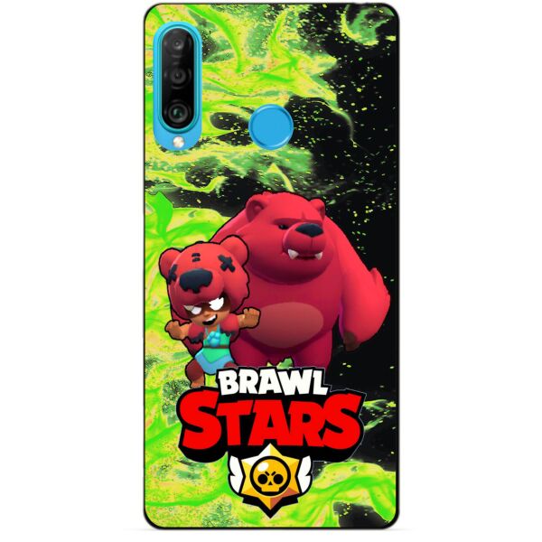 

Силиконовый бампер чехол Candy для Huawei P30 Lite с героем Brawl Stars Нита Мишка