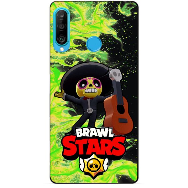 

Силиконовый бампер чехол Candy для Huawei P30 Lite с героем Brawl Stars Поко