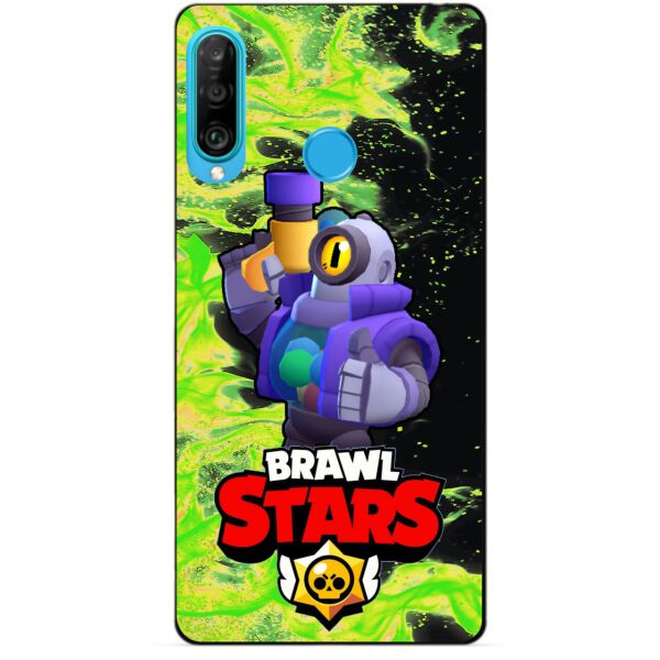 

Силиконовый бампер чехол Candy для Huawei P30 Lite с героем Brawl Stars Рико
