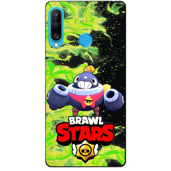 

Силиконовый бампер чехол Candy для Huawei P30 Lite с героем Brawl Stars Тик