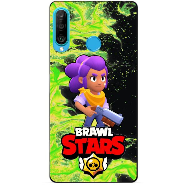 

Силиконовый бампер чехол Candy для Huawei P30 Lite с героем Brawl Stars Шелли
