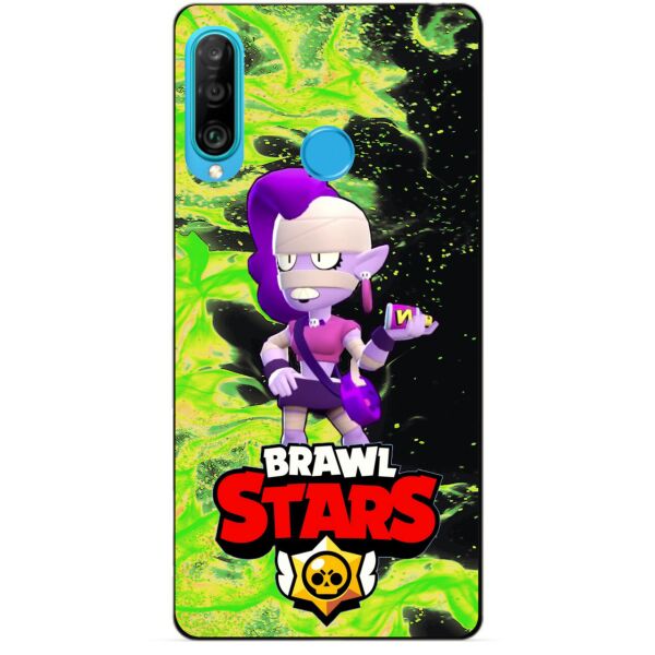 

Силиконовый бампер чехол Candy для Huawei P30 Lite с героем Brawl Stars Эмз
