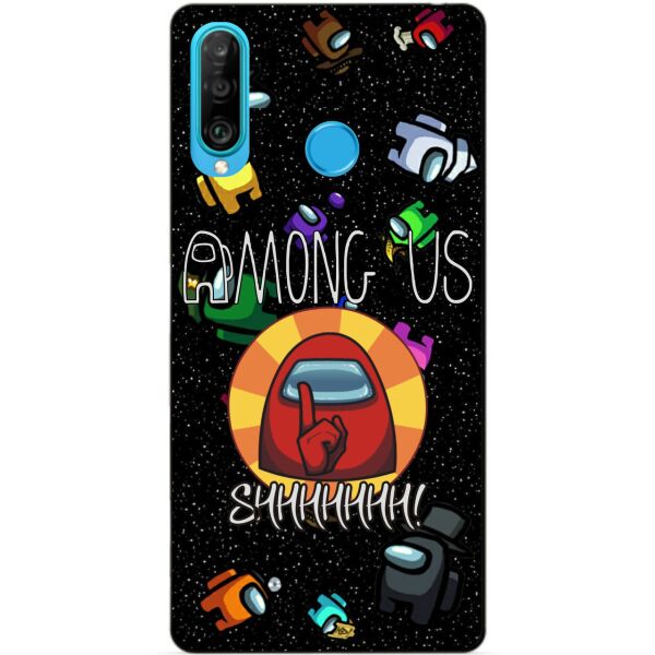 

Силиконовый бампер чехол Candy для Huawei P30 Lite с рисунком Among Us
