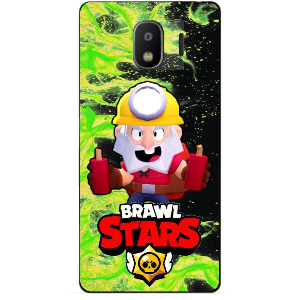 

Силиконовый бампер чехол Candy для Samsung J2 2018 Galaxy J250 с Героем Brawl Stars Динамайк