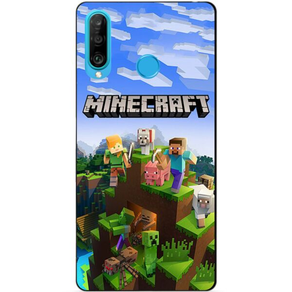 

Силиконовый бампер чехол Candy для Huawei P30 Lite с рисунком Minecraft