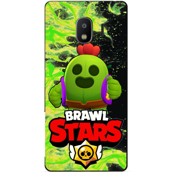 

Силиконовый бампер чехол Candy для Samsung J2 2018 Galaxy J250 с Героем Brawl Stars Спайк