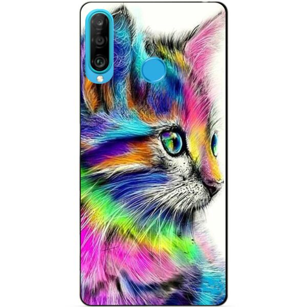 

Силиконовый бампер чехол Candy для Huawei P30 Lite с рисунком Акварельный котик