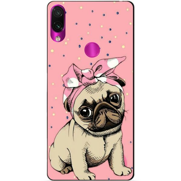 

Чехол силиконовый Candy для Xiaomi Redmi Note 7 с рисунком Мопс в косынке
