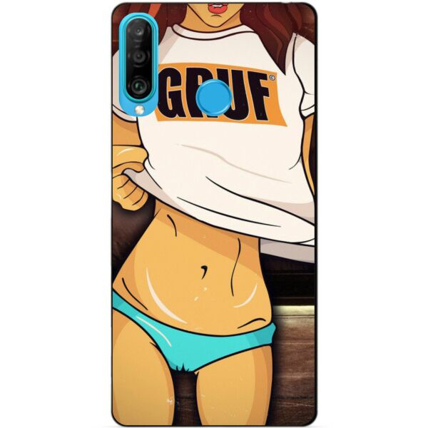 

Силиконовый бампер чехол Candy для Huawei P30 Lite с рисунком Девушка Swag