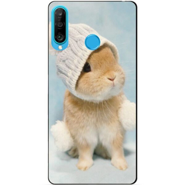 

Силиконовый бампер чехол Candy для Huawei P30 Lite с рисунком Зайка в шапочке