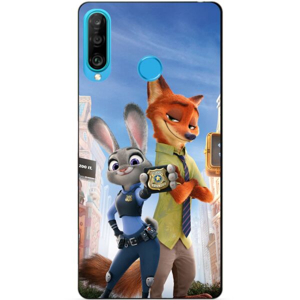 

Силиконовый бампер чехол Candy для Huawei P30 Lite с рисунком Зверополис