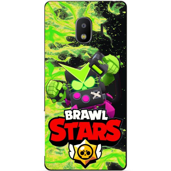 

Силиконовый бампер чехол Candy для Samsung J2 Core Galaxy J260 с Героем Brawl Stars Вирус Бит