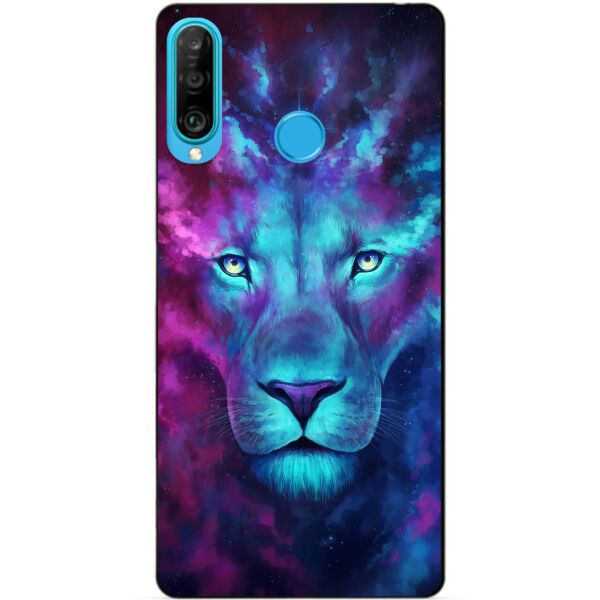 

Силиконовый бампер чехол Candy для Huawei P30 Lite с рисунком Космический лев