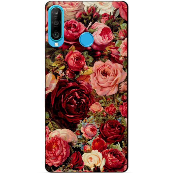 

Силиконовый бампер чехол Candy для Huawei P30 Lite с рисунком Красные Розы
