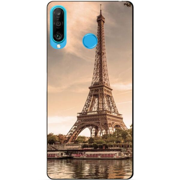 

Силиконовый бампер чехол Candy для Huawei P30 Lite с рисунком Париж