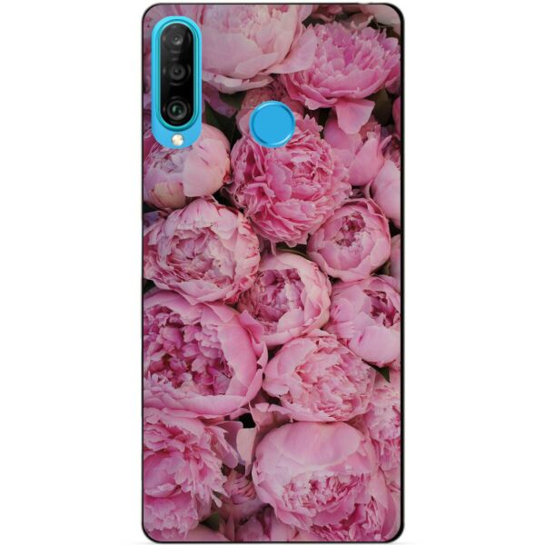 

Силиконовый бампер чехол Candy для Huawei P30 Lite с рисунком Розовые Пионы