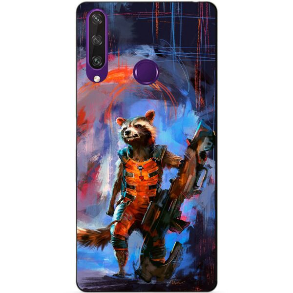 

Силиконовый чехол бампер Candy для Huawei Y6p с рисунком Реактивный Енот
