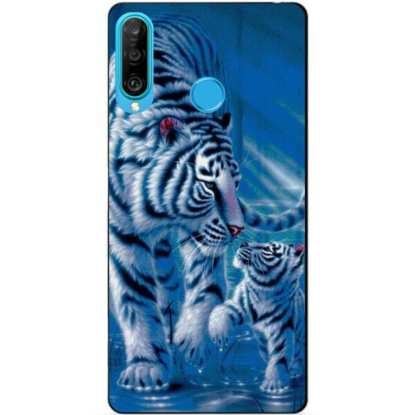 

Силиконовый бампер чехол Candy для Huawei P30 Lite с рисунком Тигры