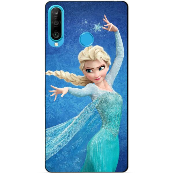 

Силиконовый бампер чехол Candy для Huawei P30 Lite с рисунком Эльза