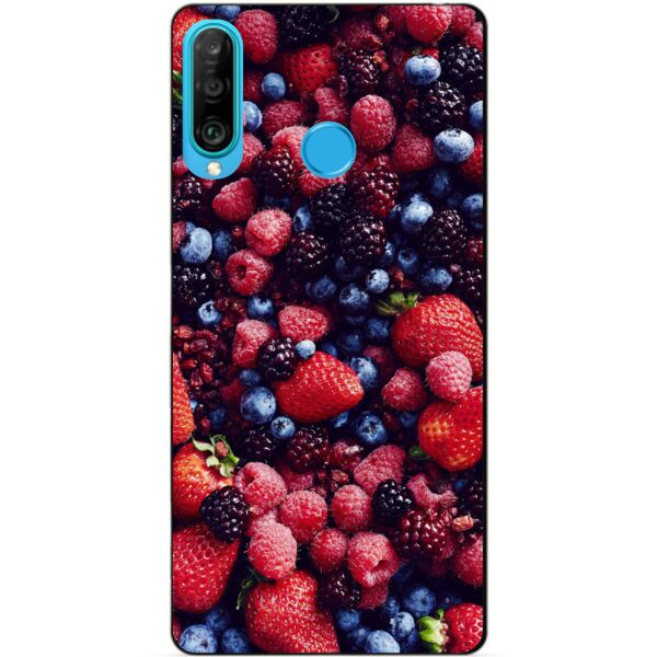 

Силиконовый бампер чехол Candy для Huawei P30 Lite с рисунком Ягоды