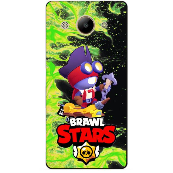 

Силиконовый бампер чехол Candy для Huawei Y3 2017 с Героем Brawl Stars Карл пират