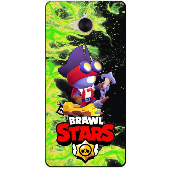 

Силиконовый бампер чехол Candy для Huawei Y5 2017 с Героем Brawl Stars Карл пират