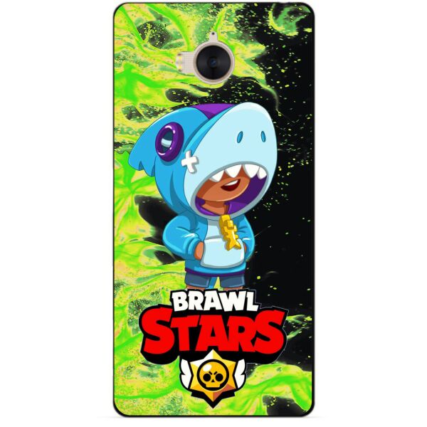 

Силиконовый бампер чехол Candy для Huawei Y5 2017 с Героем Brawl Stars Леон акула
