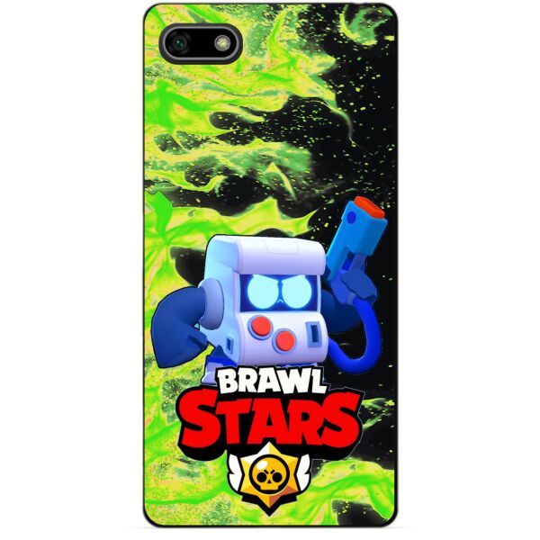 

Силиконовый бампер чехол Candy для Huawei Y5 2018 с Героем Brawl Stars 8-Бит