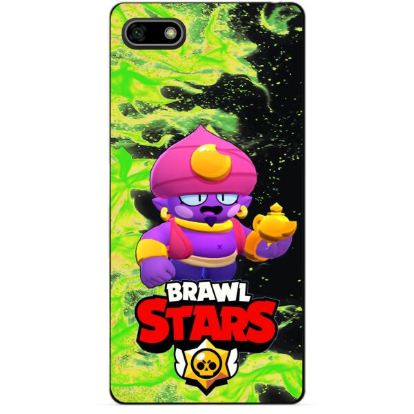 

Силиконовый бампер чехол Candy для Huawei Y5 2018 с Героем Brawl Stars Джин