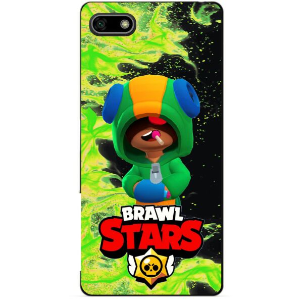 

Силиконовый бампер чехол Candy для Huawei Y5 2018 с Героем Brawl Stars Леон