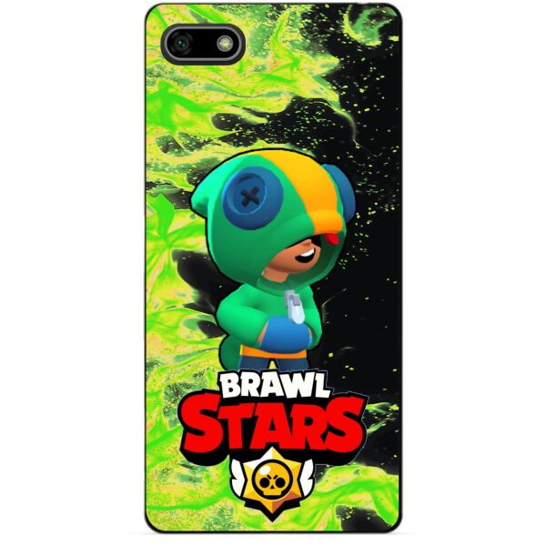 

Силиконовый бампер чехол Candy для Huawei Y5 2018 с Героем Brawl Stars Леон Brawl