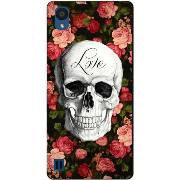 

Чехол силиконовый Candy для ZTE Blade A5 2019 с рисунком Череп на цветах