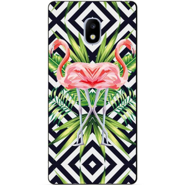 

Силиконовый бампер чехол Candy для Samsung J330 Galaxy J3 2017 года с рисунком Фламинго