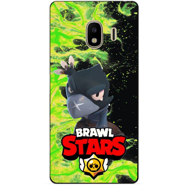 

Силиконовый бампер чехол Candy для Samsung J4 Galaxy J400 с Героем Brawl Stars Ворон