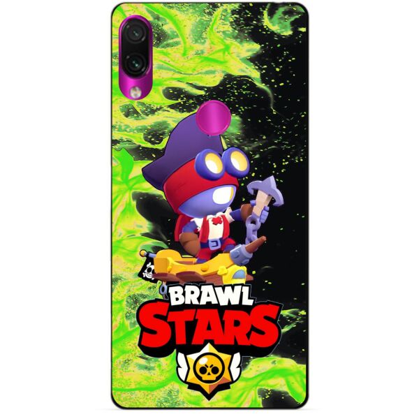 

Силиконовый бампер чехол Candy для Xiaomi Redmi Note 7 с Героем Brawl Stars Карл пират